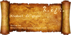Knabel Ágnes névjegykártya