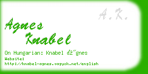 agnes knabel business card